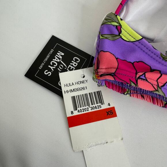 Hula Honey Floral Stretch Ruffle Swimsuit Top Size XS NWT - Picture 6 of 8